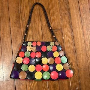 Colorful coconut shell purse